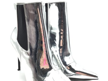 Boots Ankle Heels By Inc In Silver, Size: 12 Online Sale