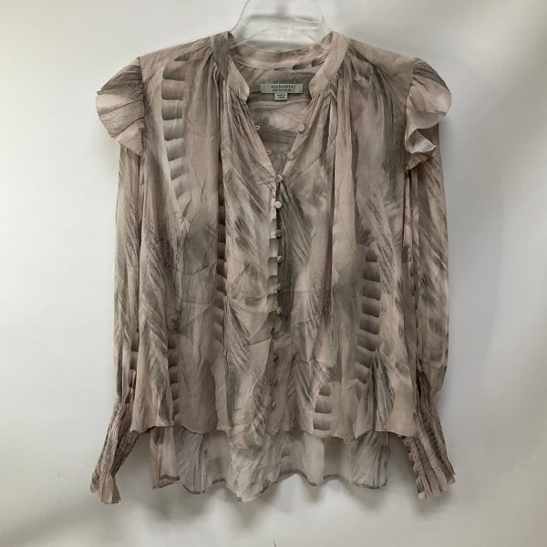 Top Long Sleeve By All Saints In Grey, Size: S For Sale