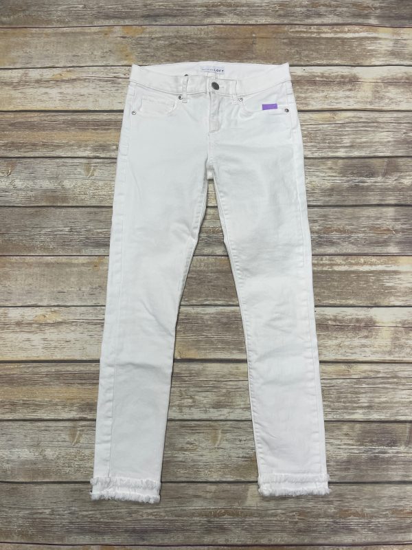 Jeans Skinny By Loft In White Denim, Size: 0 on Sale