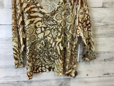 Top 3 4 Sleeve By Alfred Dunner In Brown & Yellow, Size: Xl on Sale