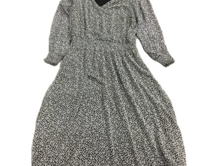 Dress Casual Midi By Msk In Black & White, Size: 1x For Sale