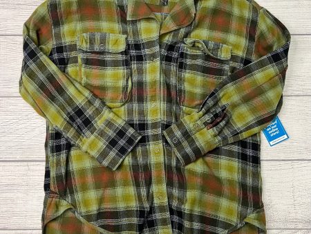 Blouse Long Sleeve By We The Free In Green Plaid, Size: M on Sale