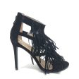 Black Sandals Heels Stiletto Tiara, Size 7 Discount