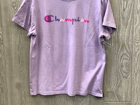 Athletic Top Short Sleeve By Champion In Purple, Size: L Hot on Sale