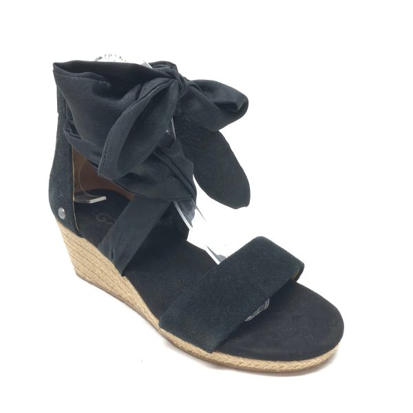 Black Sandals Heels Wedge Ugg, Size 7 Online Sale