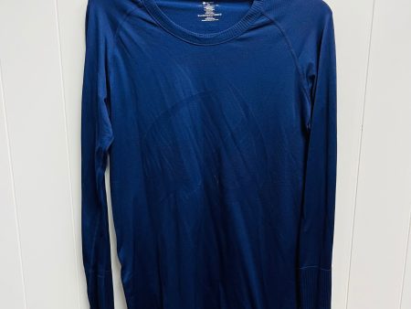 Athletic Top Long Sleeve Crewneck By CRZ YOGA -  In Navy, Size: L For Discount