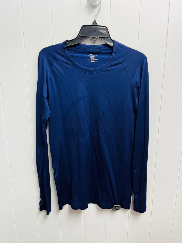 Athletic Top Long Sleeve Crewneck By CRZ YOGA -  In Navy, Size: L For Discount