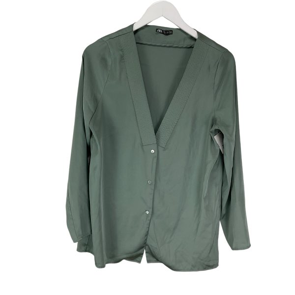 Blouse Long Sleeve By Zara In Green, Size: S Online