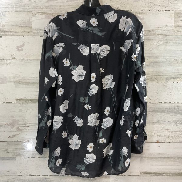 Blouse Long Sleeve By Equipment In Black, Size: M Discount