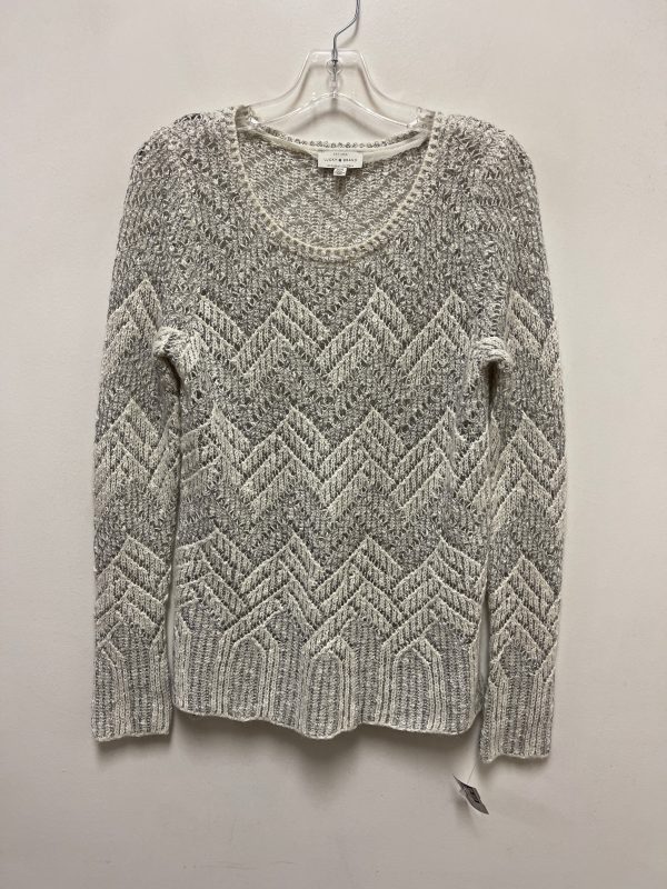 Sweater By Lucky Brand In Grey & White, Size: M Sale