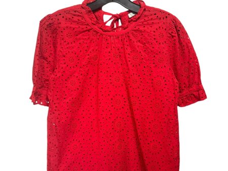 Eyelet Top Short Sleeve By Madewell In Red, Size: S Online Sale