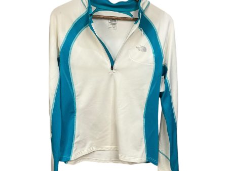 Athletic Top Long Sleeve Collar By The North Face In Blue & White, Size: L For Sale