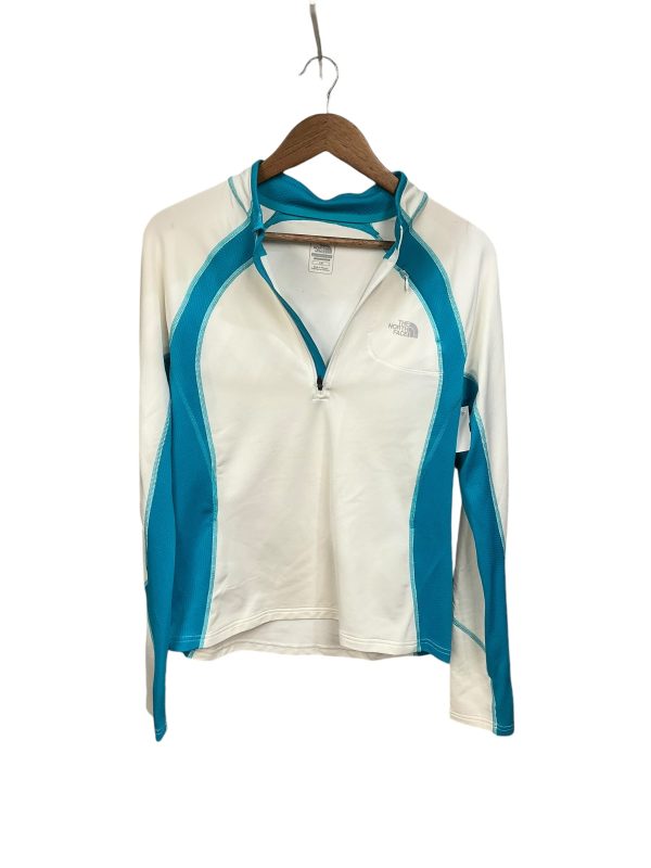 Athletic Top Long Sleeve Collar By The North Face In Blue & White, Size: L For Sale