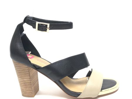 Black & Cream Sandals Heels Block Cmc, Size 7 Fashion