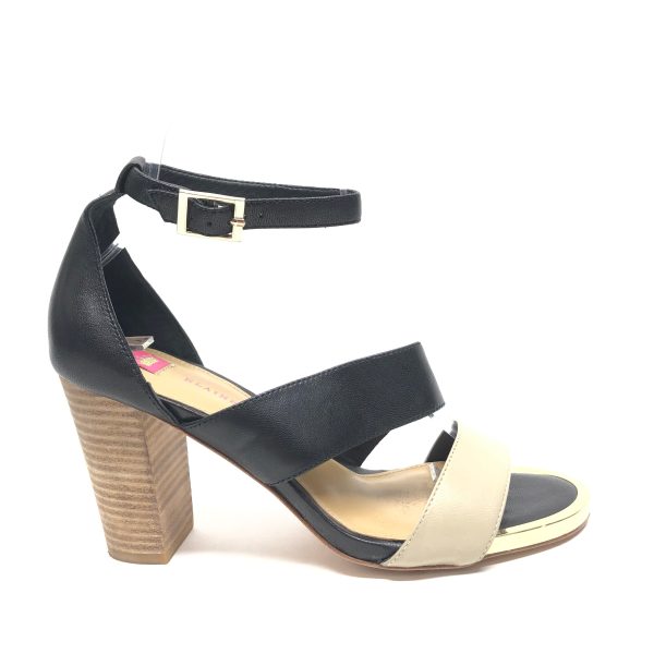 Black & Cream Sandals Heels Block Cmc, Size 7 Fashion