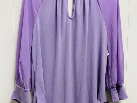 Blouse Long Sleeve By New York And Co In Purple, Size: Xl Fashion