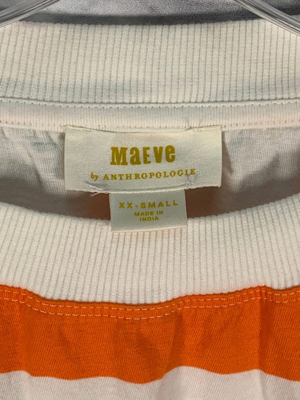 Top Sleeveless By Maeve In Orange & White, Size: Xxs Online Sale