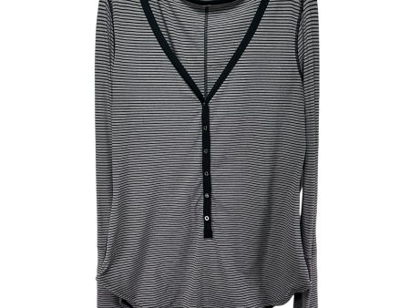 Athletic Top Long Sleeve Collar By Lululemon In Striped Pattern, Size: M Cheap