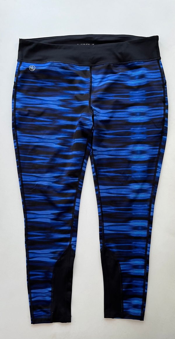 Athletic Leggings By Lauren By Ralph Lauren In Blue Black, Size: Xl Sale