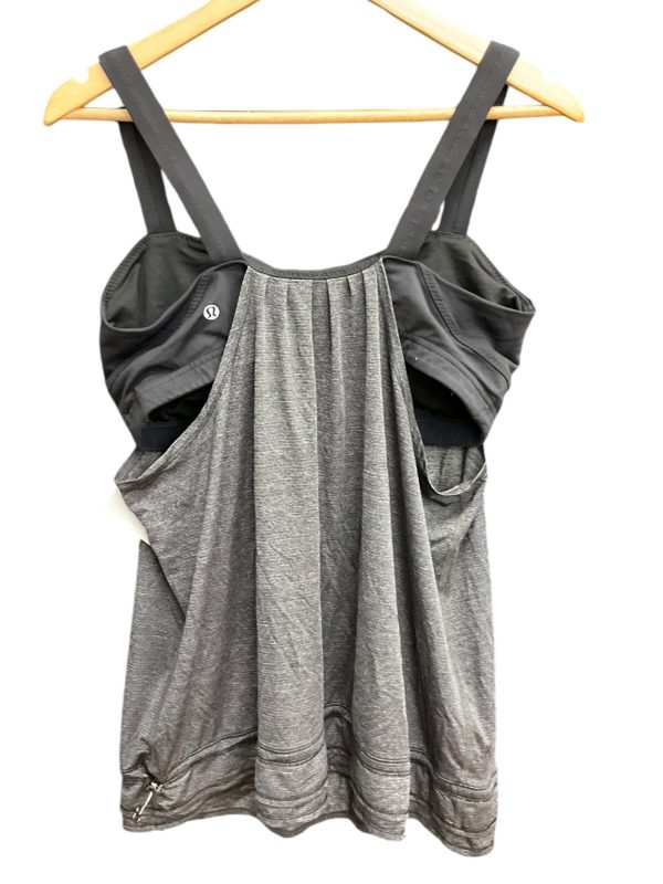 Athletic Tank Top By Lululemon In Black & Grey, Size: 12 on Sale