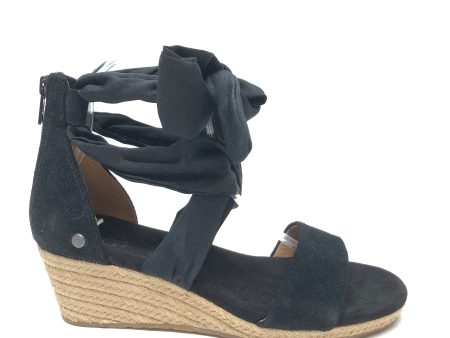 Black Sandals Heels Wedge Ugg, Size 7 Online Sale