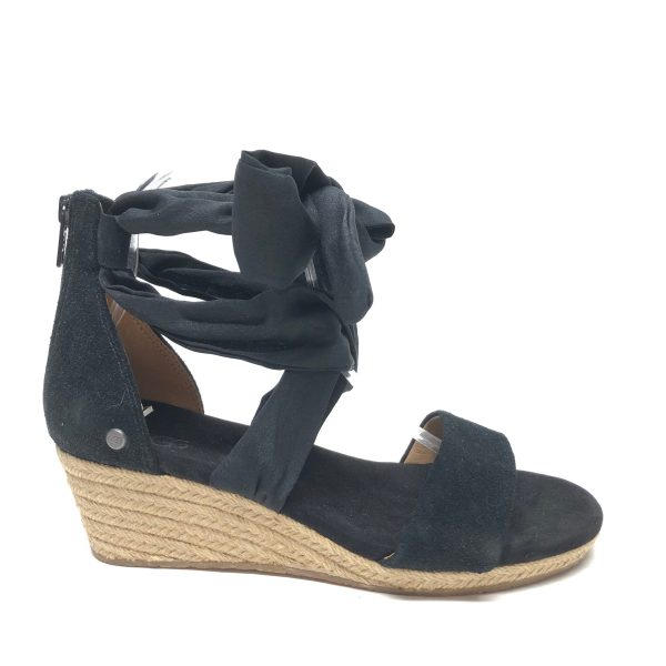 Black Sandals Heels Wedge Ugg, Size 7 Online Sale