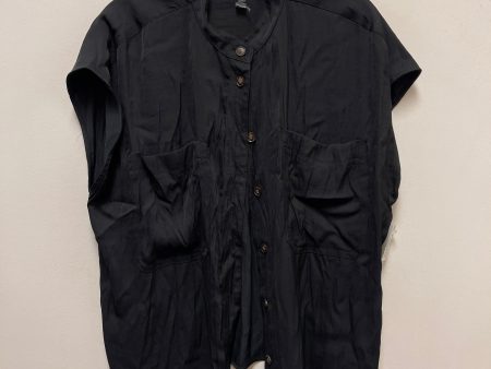 Blouse Short Sleeve By Banana Republic In Black, Size: Xl on Sale