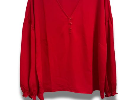 Blouse Long Sleeve By Alfani In Red, Size: 1x For Cheap