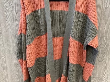 Sweater Cardigan By Daytrip In Green & Orange, Size: L Online Sale