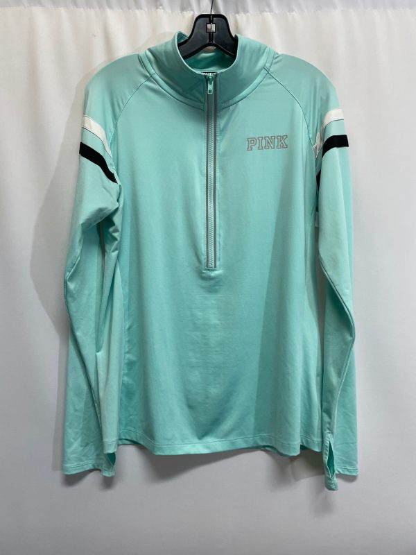 Athletic Top Long Sleeve Collar By Pink In Teal, Size: L on Sale