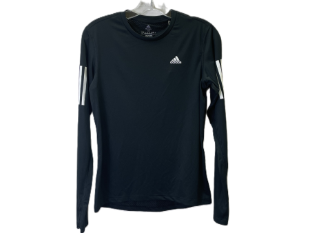 Athletic Top Long Sleeve Collar By Adidas In Black, Size: Xs Fashion