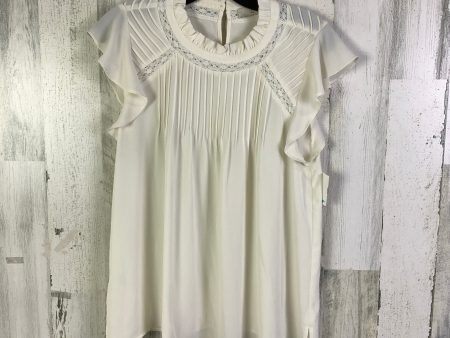 Blouse Short Sleeve By Loft In Ivory, Size: S Discount