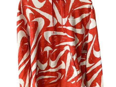 Athletic Top Long Sleeve Hoodie By Nike In Red & White, Size: M Online