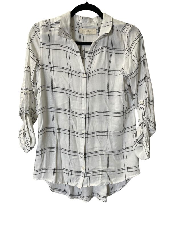 Blouse Long Sleeve By Thread And Supply In Plaid Pattern, Size: Xs Supply