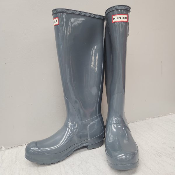 Boots Rain By Hunter In Grey, Size: 6 Online now