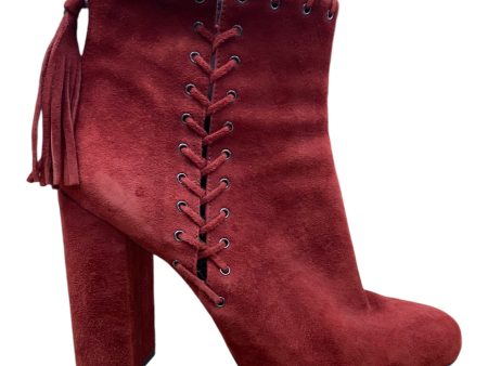 Boots Designer By Karl Lagerfeld In Red, Size: 10 Online Hot Sale