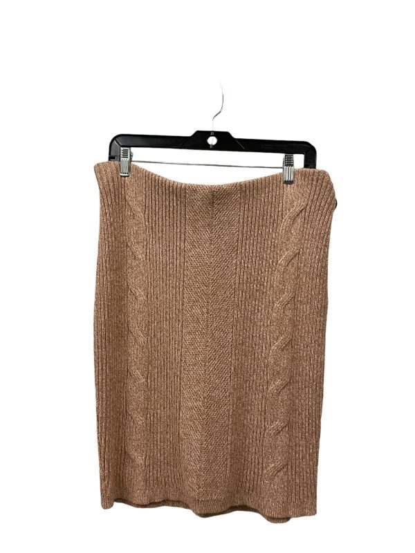 Skirt Midi By Express In Brown, Size: Xl Sale