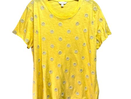 Embroidered Top Short Sleeve By Lucky Brand In Yellow, Size: Xl Hot on Sale