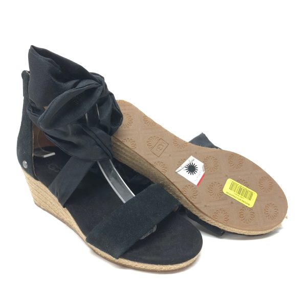 Black Sandals Heels Wedge Ugg, Size 7 Online Sale