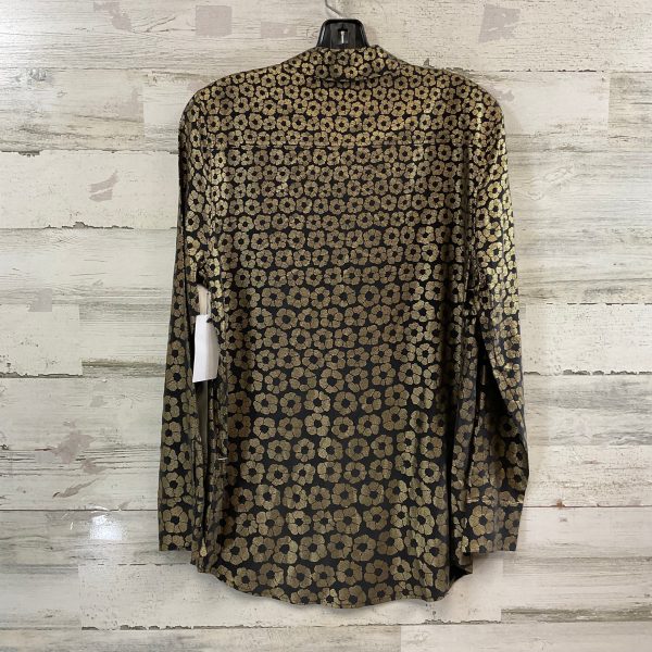 Blouse Long Sleeve By Equipment In Black & Gold, Size: S For Sale