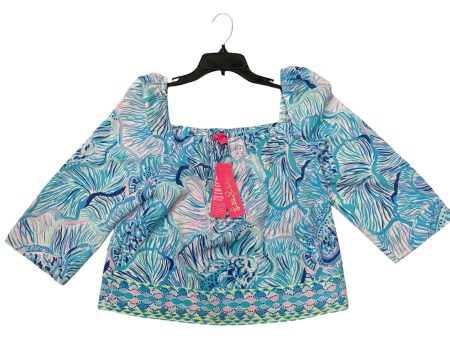 Blouse 3 4 Sleeve By Lilly Pulitzer In Aqua, Size: M Online