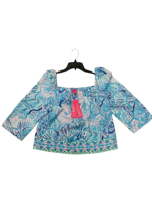 Blouse 3 4 Sleeve By Lilly Pulitzer In Aqua, Size: M Online