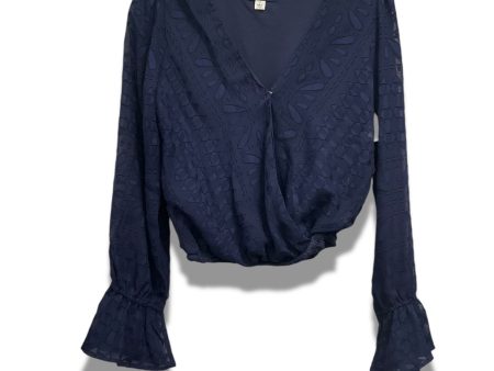 Blouse Long Sleeve By Blue Rain In Navy, Size: S For Discount