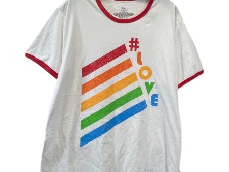 Top Short Sleeve Basic By #Love In Rainbow Print, Size: Xl Supply