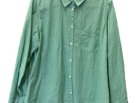 Blouse Long Sleeve By Gap In Green, Size: Xl Hot on Sale