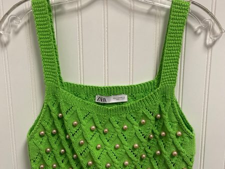 Top Sleeveless By Zara In Green, Size: M Cheap