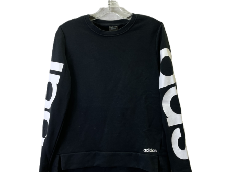 Athletic Top Long Sleeve Crewneck By Adidas In Black & White, Size: S For Discount