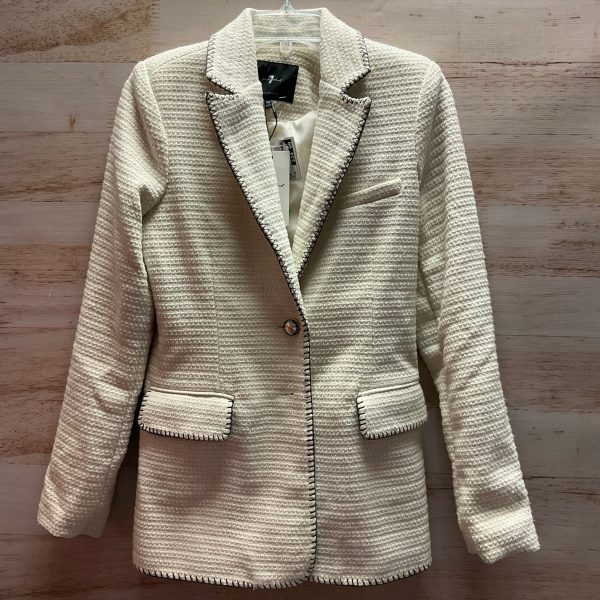 Blazer By 7 For All Mankind In Ivory, Size: Xs Online Sale