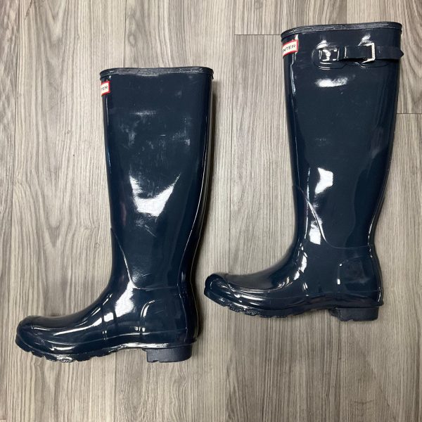 Boots Rain By Hunter In Blue, Size: 8 Online now