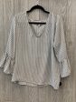 Blouse 3 4 Sleeve By Como Vintage In White, Size: L Online Sale